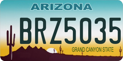 AZ license plate BRZ5035