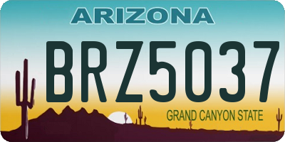 AZ license plate BRZ5037