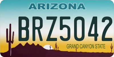 AZ license plate BRZ5042