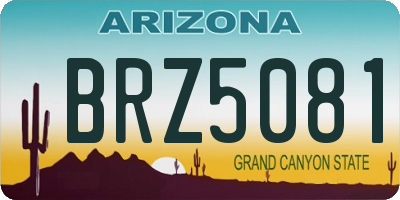 AZ license plate BRZ5081