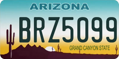 AZ license plate BRZ5099