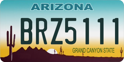 AZ license plate BRZ5111