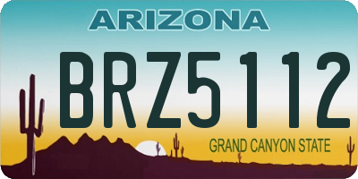 AZ license plate BRZ5112