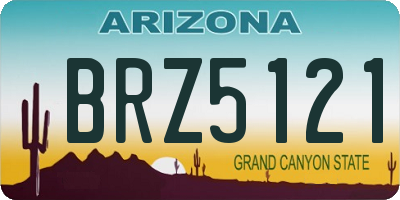 AZ license plate BRZ5121