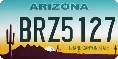 AZ license plate BRZ5127