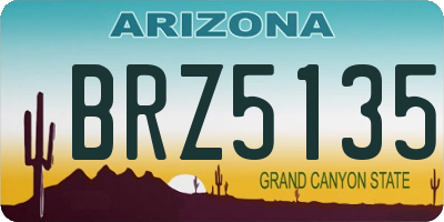 AZ license plate BRZ5135