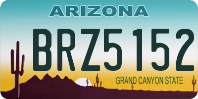 AZ license plate BRZ5152