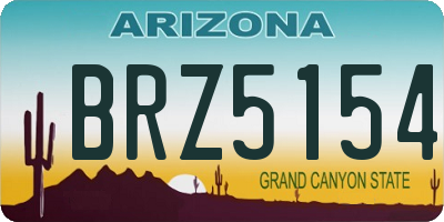 AZ license plate BRZ5154
