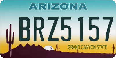 AZ license plate BRZ5157