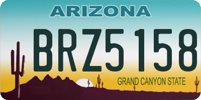AZ license plate BRZ5158