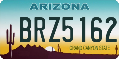 AZ license plate BRZ5162