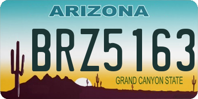 AZ license plate BRZ5163