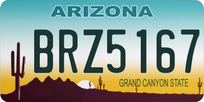 AZ license plate BRZ5167