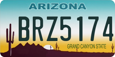 AZ license plate BRZ5174