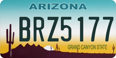 AZ license plate BRZ5177