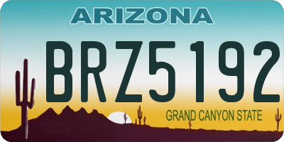 AZ license plate BRZ5192