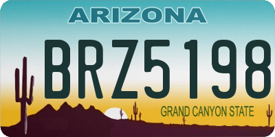 AZ license plate BRZ5198