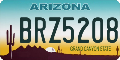 AZ license plate BRZ5208