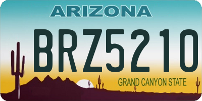 AZ license plate BRZ5210