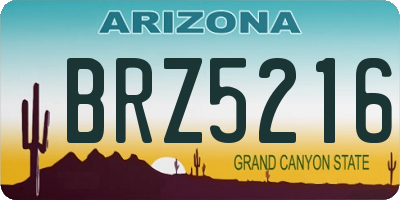 AZ license plate BRZ5216