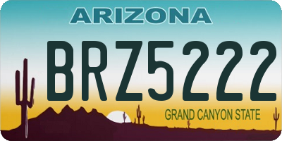 AZ license plate BRZ5222