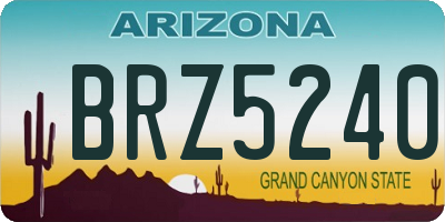 AZ license plate BRZ5240