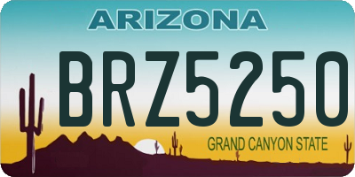 AZ license plate BRZ5250