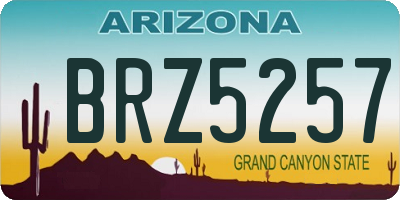 AZ license plate BRZ5257