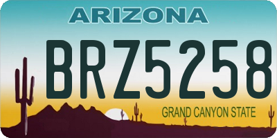 AZ license plate BRZ5258