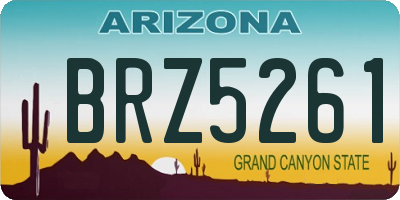 AZ license plate BRZ5261