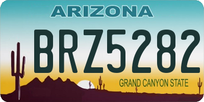 AZ license plate BRZ5282