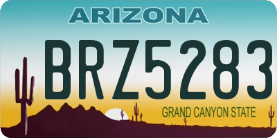 AZ license plate BRZ5283