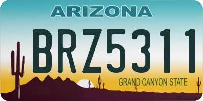 AZ license plate BRZ5311