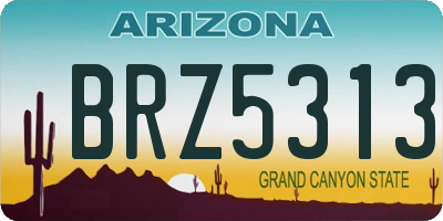 AZ license plate BRZ5313