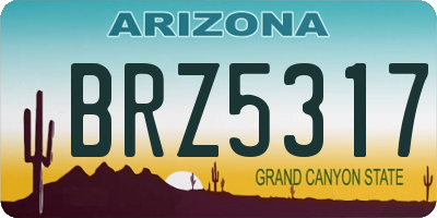 AZ license plate BRZ5317