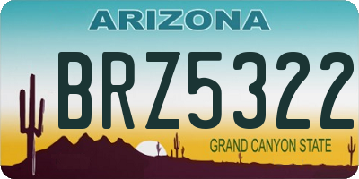 AZ license plate BRZ5322