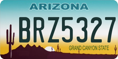 AZ license plate BRZ5327