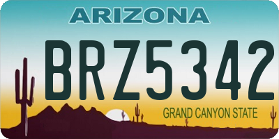AZ license plate BRZ5342