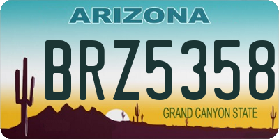 AZ license plate BRZ5358