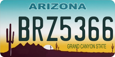 AZ license plate BRZ5366