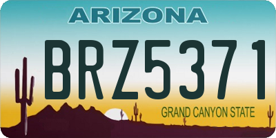 AZ license plate BRZ5371