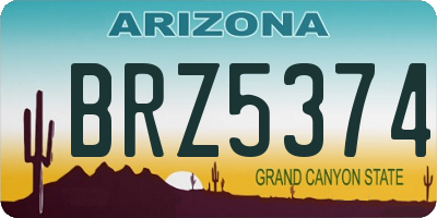 AZ license plate BRZ5374