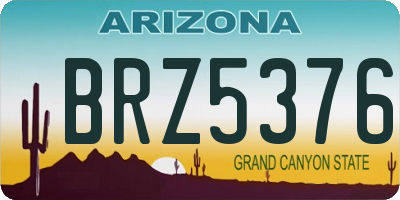 AZ license plate BRZ5376
