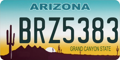 AZ license plate BRZ5383