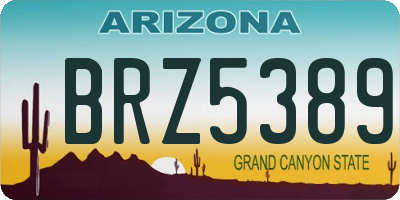 AZ license plate BRZ5389