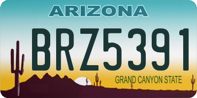 AZ license plate BRZ5391