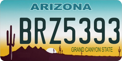 AZ license plate BRZ5393