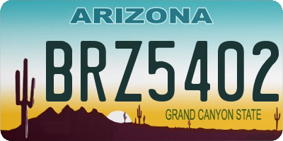 AZ license plate BRZ5402