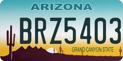 AZ license plate BRZ5403