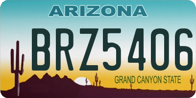 AZ license plate BRZ5406